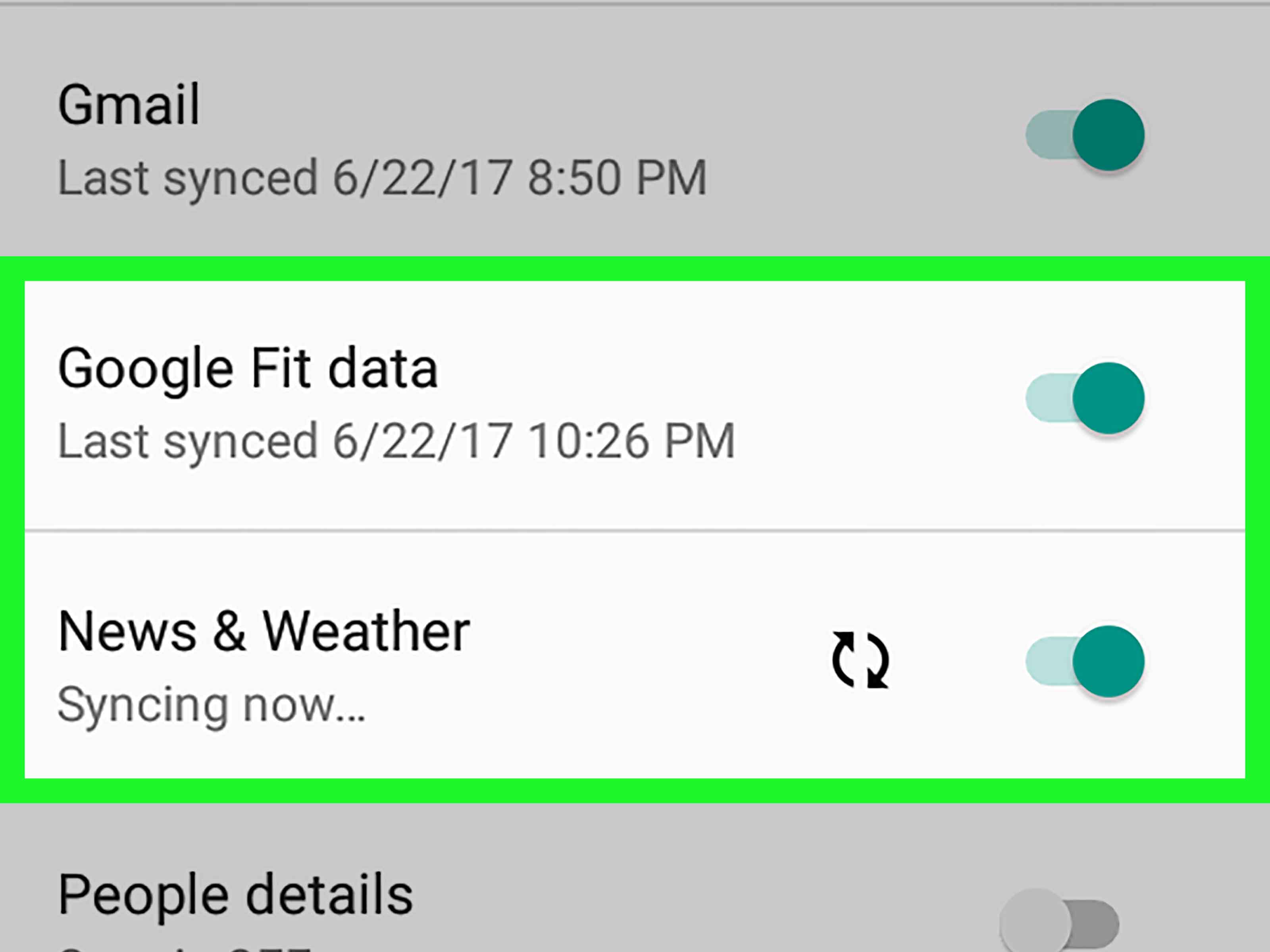 Google contacts sync trouble syncing